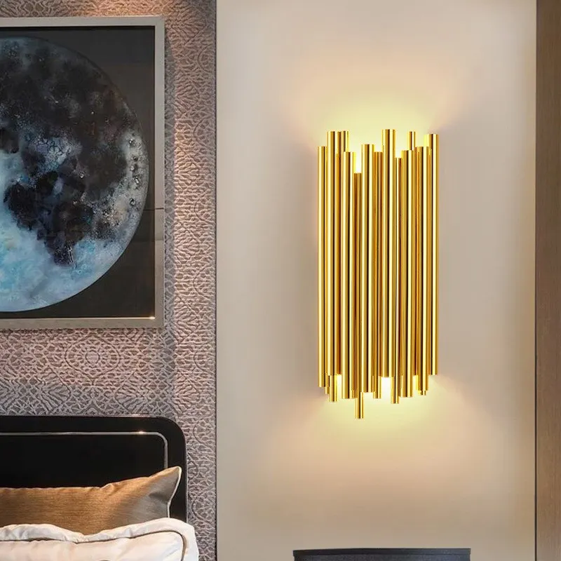 Modern Indoor Luxury Design Home Decor Led Crystal Wall Lamp Living Room Corridor Bedroom Bedside Wall Light